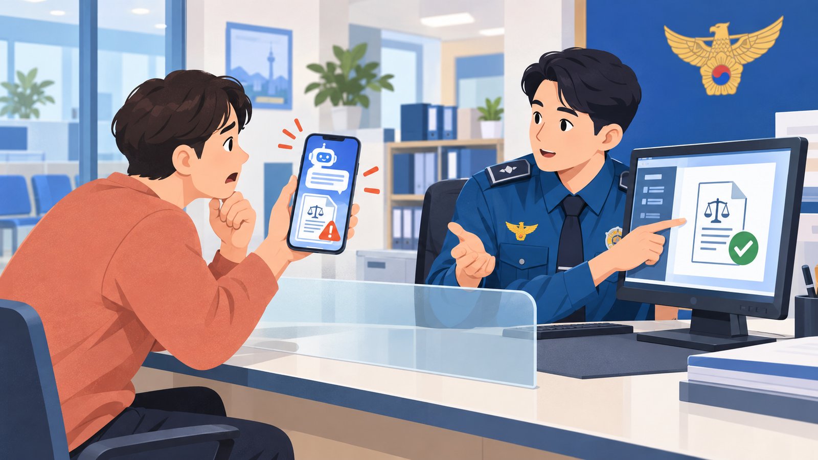AI에게 정책을 물어 잘못된 답변을 받은 민원 사례를 나타낸 이미지